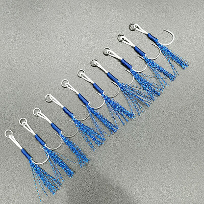 20 vnt Žvejybos kabliukas Spalvingas lėtas kabliukas spygliuotas kabliukas pagalbinis kabliukas spygliuotas viengubas kabliukas sriegis plunksna Pesca anglies plienas