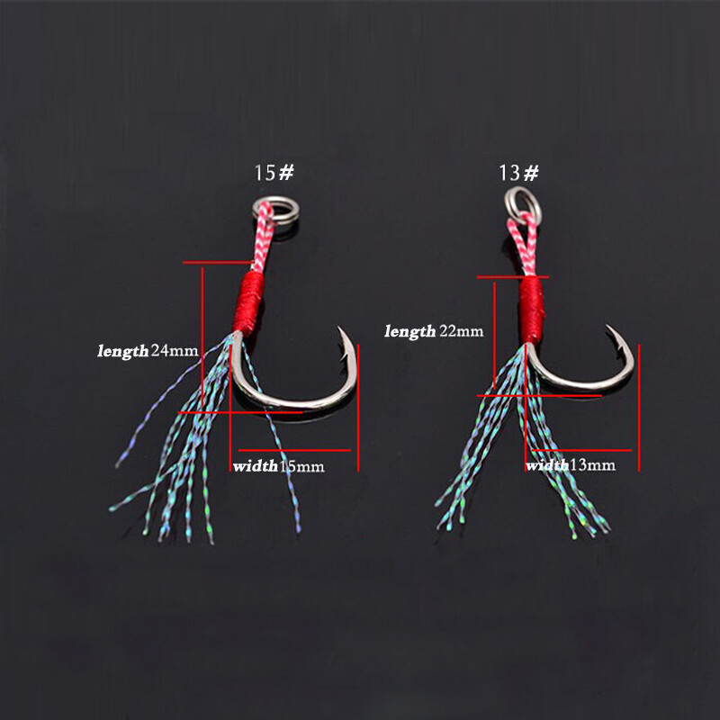 20 vnt Žvejybos kabliukas Spalvingas lėtas kabliukas spygliuotas kabliukas pagalbinis kabliukas spygliuotas viengubas kabliukas sriegis plunksna Pesca anglies plienas