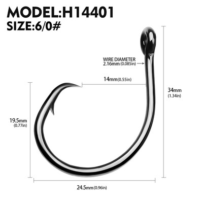 10 gab. Apļveida dzeloņstieņu astoņkāju āķi Lielisks vilkšanas spēks ar augstu oglekļa tēraudu, spēcīgi nobīdīti āķi samiem Saldūdens izmērs 1#-10/0#
