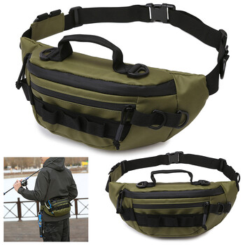 Men Tactical Fanny Pack Αδιάβροχη τσάντα ψαρέματος Πολυλειτουργική τσάντα αποθήκευσης με φερμουάρ Αντικλεπτική για υπαίθριο κάμπινγκ