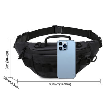 Men Tactical Fanny Pack Αδιάβροχη τσάντα ψαρέματος Πολυλειτουργική τσάντα αποθήκευσης με φερμουάρ Αντικλεπτική για υπαίθριο κάμπινγκ