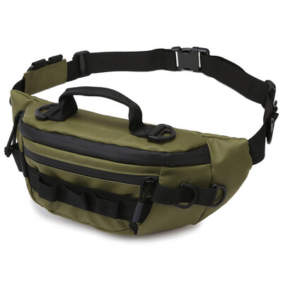 Vyriškas „Tactical Fanny Pack“ vandeniui atsparus žvejybos reikmenų krepšys Daugiafunkcis užtrauktuku saugomas krepšys nuo vagysčių, skirtas stovyklavimui lauke
