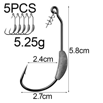 Jig Crank Head Bodljikava udica 2g 3g 5.25g 7g Meki mamac Worm Offset Udica Opružna brava Pin Pesca za Texas Rigs pribor za ribolov