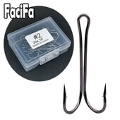 20 buc cu cutie Cârlig dublu cu tijă lungă Cârlig de pescuit fără buruieni Legarea muștelor Cârlig dublu pentru Jig Bass Aparatură de pescuit pentru pescuit moale