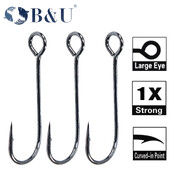 B&U 20gab. Makšķerēšanas āķis Lielo acu gredzens Oglekļa tērauds, viens āķi, piederumi tārpu āķi Makšķerēšanas mīkstie āķi ar augstu oglekļa tēraudu