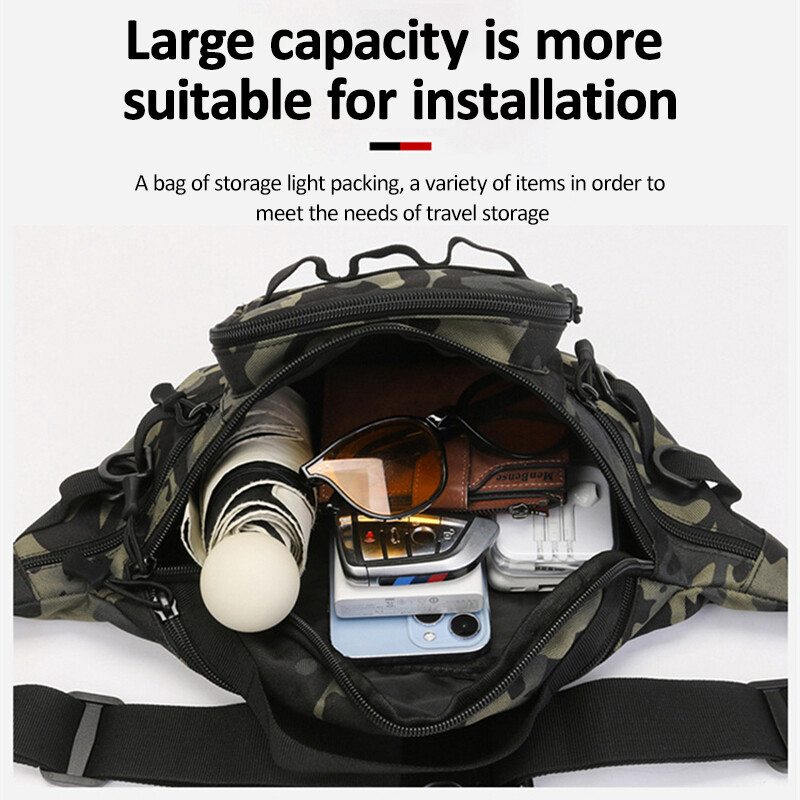 Sporturi în aer liber Pachet de talie impermeabil pentru călătorie Geantă ușoară din pânză Oxford Pachet de talie antifurt Geantă de depozitare pentru pescuit multicolor