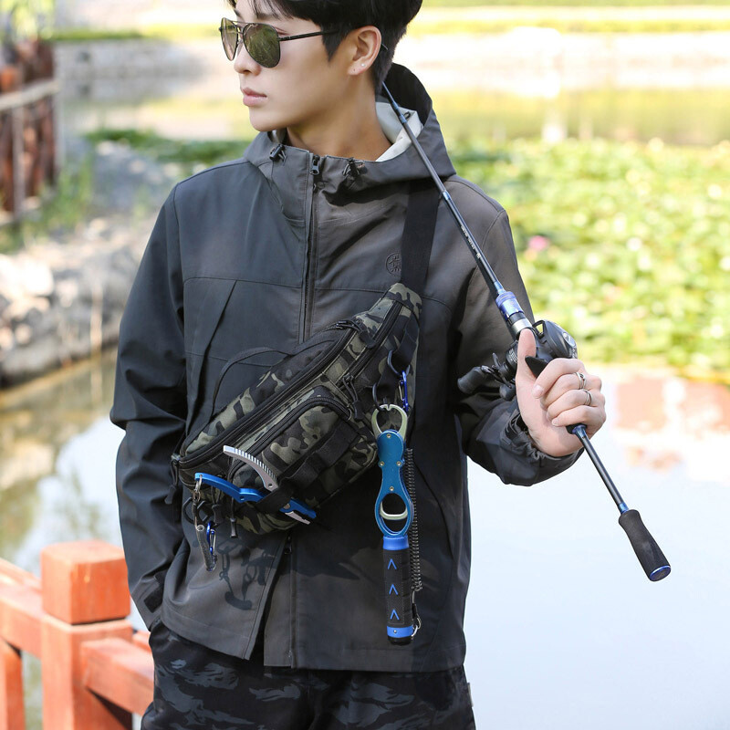 Sporturi în aer liber Pachet de talie impermeabil pentru călătorie Geantă ușoară din pânză Oxford Pachet de talie antifurt Geantă de depozitare pentru pescuit multicolor