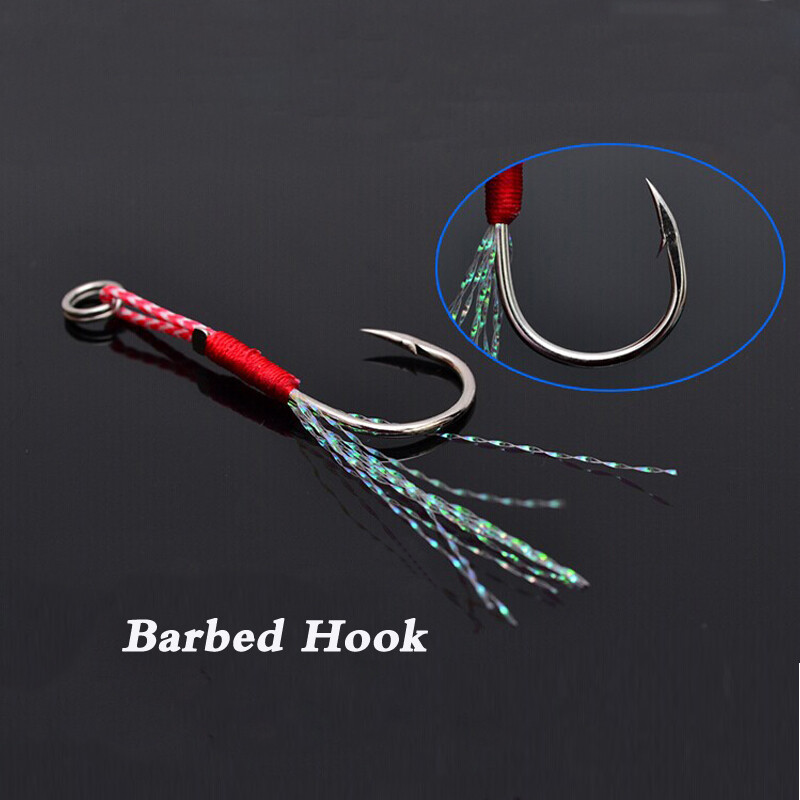 10db/tétel Jig Head horgászhorog Tartozékok Jigs Segéd horog Szögesszögű, magas széntartalmú acél lassú rakás Anzuelos De Pesca Mar Tackle