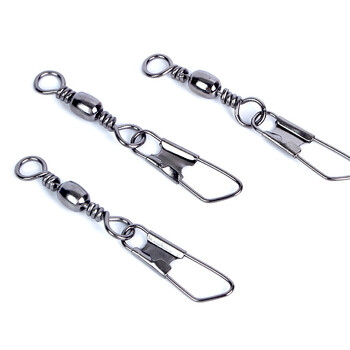 Горещи 100 бр. Консумативи за зимен риболов на лед Аксесоари Тип A Snap Connector Pin Bearing Rolling Swivel Fishhook Lure Tackle Pesca