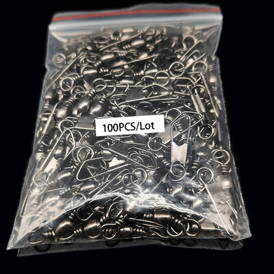 Karštos 100 vnt. Žieminės poledinės žūklės reikmenys Priedai Typy A Snap Connector Kaištis Guolis Sukamasis kabliukas Masalų reikmenys Pesca