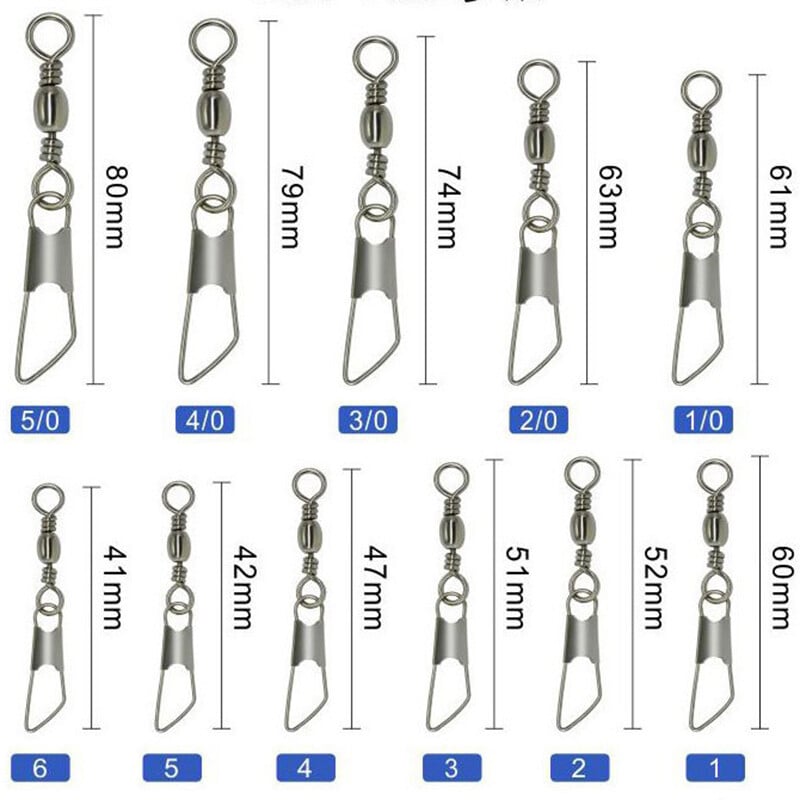 Karštos 100 vnt. Žieminės poledinės žūklės reikmenys Priedai Typy A Snap Connector Kaištis Guolis Sukamasis kabliukas Masalų reikmenys Pesca