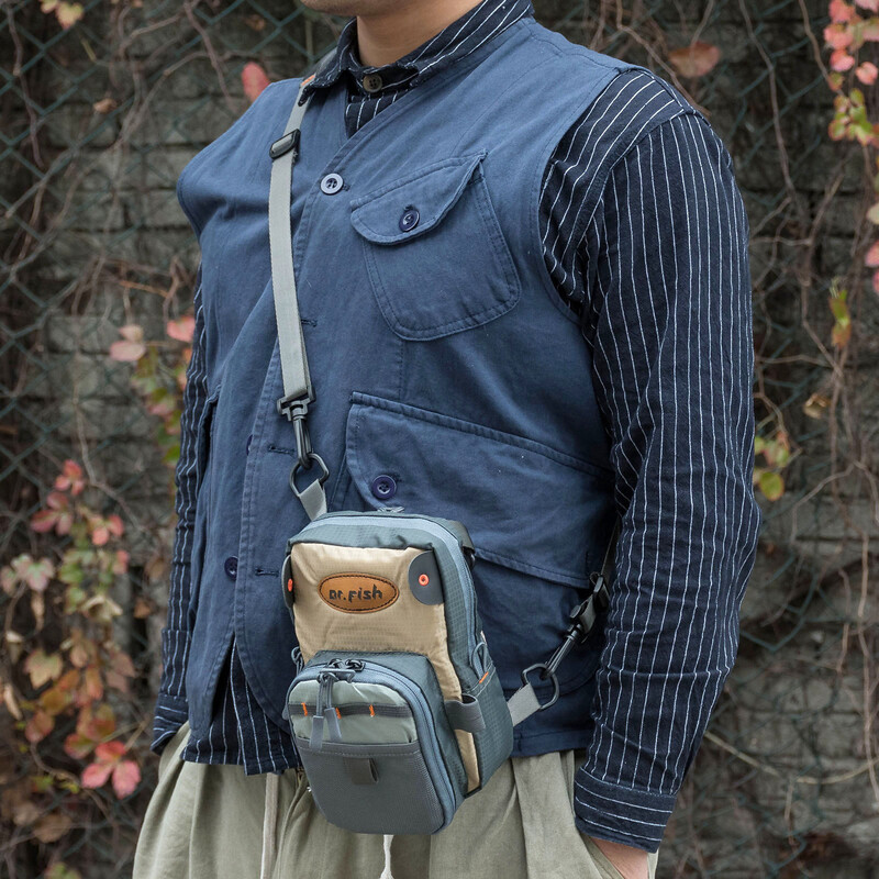 Skrydžio krepšys, juosmens paketas, žvejybos įrankių muselių masalas, lengvas, kvėpuojantis, reguliuojamas, dvigubi SBS užtrauktukai