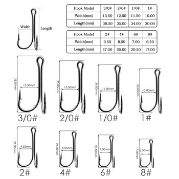 10 бр./кутия Двойна риболовна кука Fly Tiing Двойна кука за жаба Bass Weedless Fishing Asist Hooks Fishhook for Soft Lure Jig Head