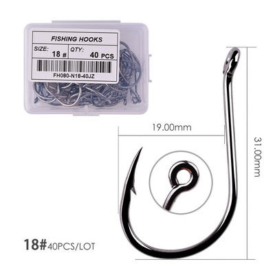 Aorace 40-100ks/krabica rybárske háčiky Iseama kruhové kaprové rybárske háčiky veľkosť 2-22# krúžkové očko japonské rybárske háčiky jeden jigový háčik