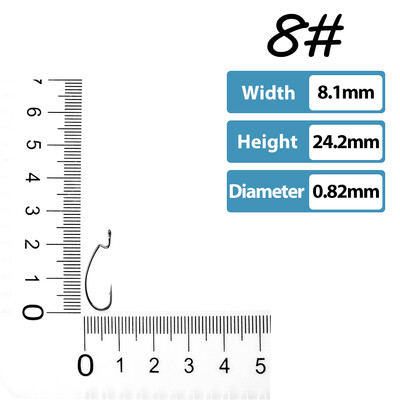 50 vnt Žvejybos kabliukai ešerių žvejybai #1-5/0# Didelio anglies plieno ofsetiniai alkūniniai kabliukai Minkštas sliekinis masalas Jig Formos kabliukai Texas Rig Hook