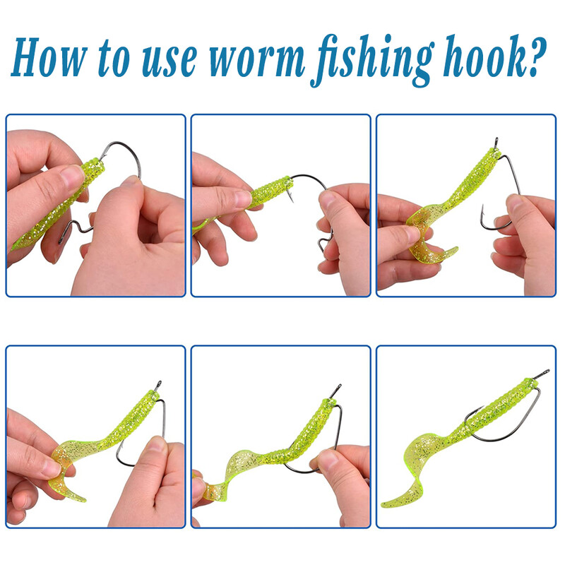 50 vnt Žvejybos kabliukai ešerių žvejybai #1-5/0# Didelio anglies plieno ofsetiniai alkūniniai kabliukai Minkštas sliekinis masalas Jig Formos kabliukai Texas Rig Hook