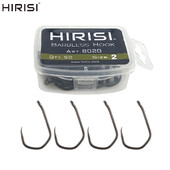 Hirisi 50 vnt PTFE dengtas didelės anglies nerūdijančio plieno spygliuotas žuvies kabliukas su akimi 8020 žvejybos priedai