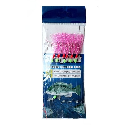 6 kabliukai sūraus vandens Sabiki platformos 6 styginiai kabliukai Skumbrės plunksnos žūklės masalai