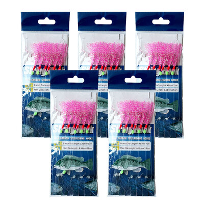 6 kabliukai sūraus vandens Sabiki platformos 6 styginiai kabliukai Skumbrės plunksnos žūklės masalai