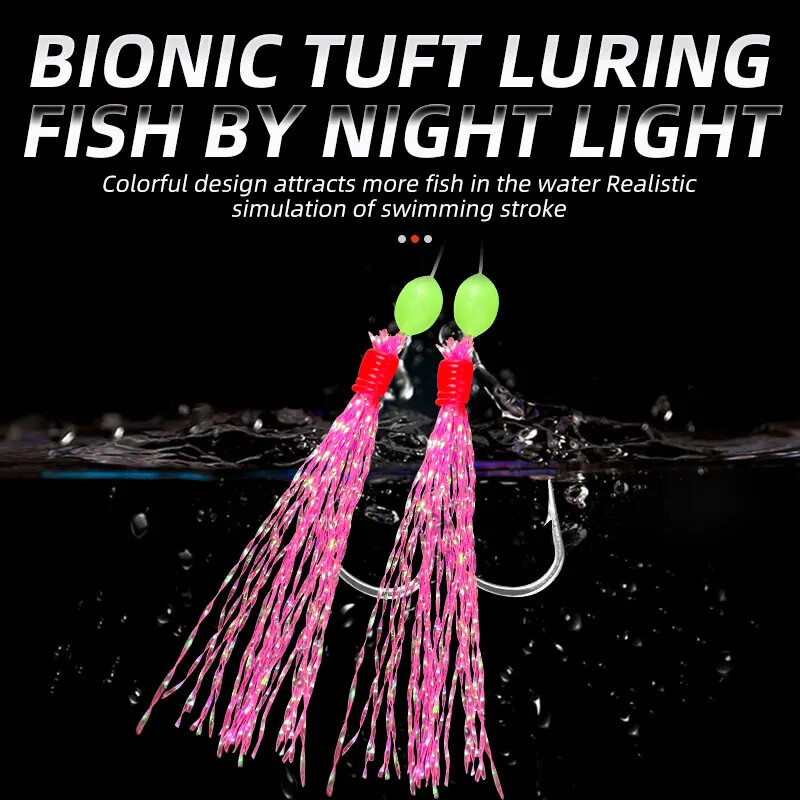 6 kabliukai sūraus vandens Sabiki platformos 6 styginiai kabliukai Skumbrės plunksnos žūklės masalai