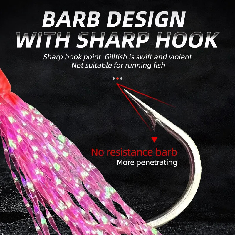 6 kabliukai sūraus vandens Sabiki platformos 6 styginiai kabliukai Skumbrės plunksnos žūklės masalai