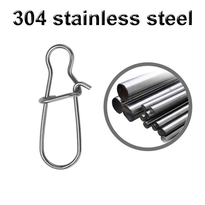 50 vnt Žvejybos pasukama jungtis, kabliukai, spaustukai, užraktai, karabinai, nerūdijančio plieno žvejybos tvirtinimo elementai, užsegami įrankiai