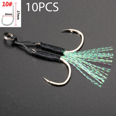10 porų užmetimo pagalbinis kabliukas iš anglies plieno kampo spygliuotas siūlas su plunksna žvejybos reikmenys lėto veržimo įrankis Pesca masalų kabliukas