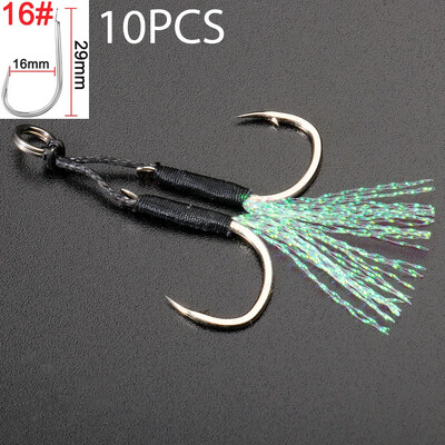 10 porų užmetimo pagalbinis kabliukas iš anglies plieno kampo spygliuotas siūlas su plunksna žvejybos reikmenys lėto veržimo įrankis Pesca masalų kabliukas