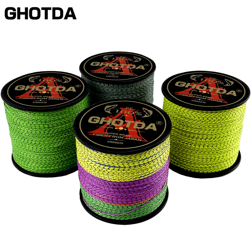 GHOTDA X8 Spot Neviditeľný pletený rybársky vlasec Super silný 8 prameňov Multifilament PE vlasec 100M 300M 18 22 31 39 43 52 61 78 96LB