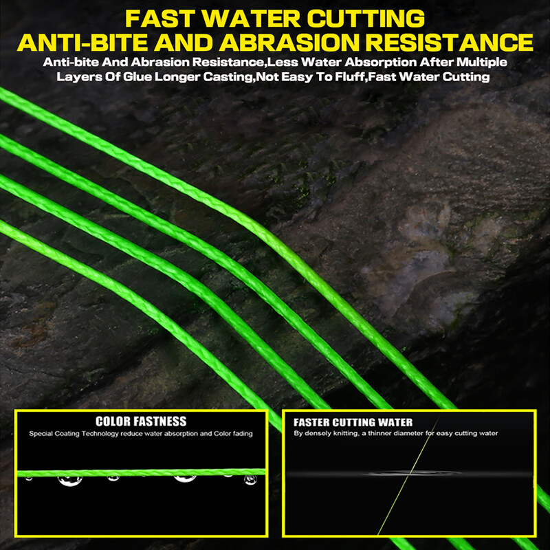 100 m silný pletený rybársky vlasec, odolný a hladký, 8 prameňov z PE, viacfarebný, neviditeľný, plávajúci vlasec s hmotnosťou 18LB-78LB, návnada na kapra