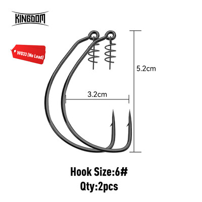 Kingdom Spring žvejybos kabliukai 3# 5# 6# 8# 10# Anglies plieno minkštas masalas Spring Lock žvejybos kabliukai