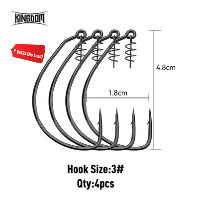Kingdom Spring žvejybos kabliukai 3# 5# 6# 8# 10# Anglies plieno minkštas masalas Spring Lock žvejybos kabliukai