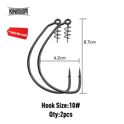 Kingdom Spring žvejybos kabliukai 3# 5# 6# 8# 10# Anglies plieno minkštas masalas Spring Lock žvejybos kabliukai