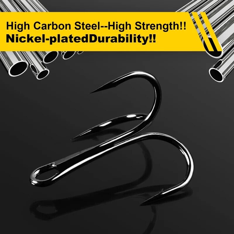 50 db /Box #2/#4/#6/#8/#10 Horgászhorog Magas széntartalmú acél magas hangszóró Felborított horgok Horgászfelszerelés Kerek kanyar magas hangok basszushoz