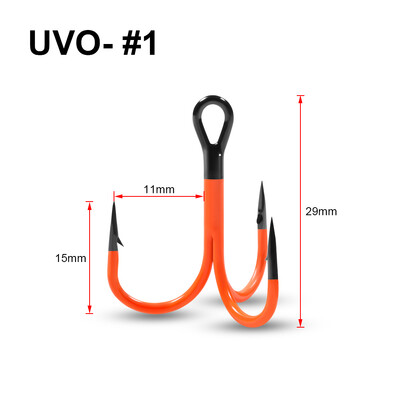 Spinpoler UV narančasta ribička udica Super snažna treble udica #1 #1/0 #2/0 Ugljični čelik Saltwater Bass Anticorrision udice