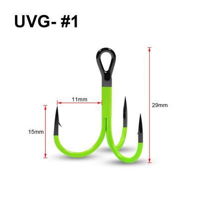 Spinpoler UV narančasta ribička udica Super snažna treble udica #1 #1/0 #2/0 Ugljični čelik Saltwater Bass Anticorrision udice