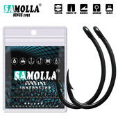 50db Ponty horgász horgok PTFE bevonat magas széntartalmú rozsdamentes acél szöges horgok ívelt széles résű szöges horog erősíti ponty horog