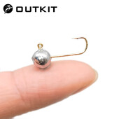 OUTKIT 10gab Mini Jig Head Āķis Rockfish Atsegtas galvas Āķis Dzeloņāķis Forele Mīksts tārpu vilinājums Jig Makšķerēšanas āķis Makšķerēšanas piederumi