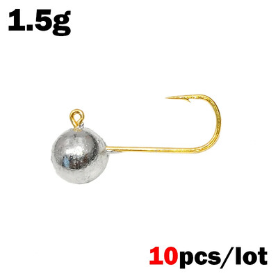 OUTKIT 10gab Mini Jig Head Āķis Rockfish Atsegtas galvas Āķis Dzeloņāķis Forele Mīksts tārpu vilinājums Jig Makšķerēšanas āķis Makšķerēšanas piederumi