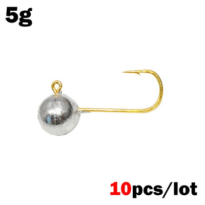 OUTKIT 10gab Mini Jig Head Āķis Rockfish Atsegtas galvas Āķis Dzeloņāķis Forele Mīksts tārpu vilinājums Jig Makšķerēšanas āķis Makšķerēšanas piederumi