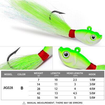 PROBEORS 1vnt Metalinis kietas masalas su plunksnomis, 5 spalvos 7g 14g 28g 42g 56g Jig Head Kabliukai minkštam masalui, Lauko žvejybos reikmenys