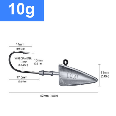 Háčiky JYJ s trojuholníkovou hlavicou 7g 10g 15g 21g 28g 35g Rybársky háčik typu lode s mäkkou jigovou hlavicou, jigová hlavica, rybárske potreby