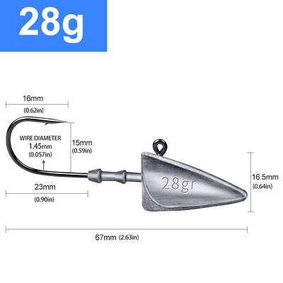 Háčiky JYJ s trojuholníkovou hlavicou 7g 10g 15g 21g 28g 35g Rybársky háčik typu lode s mäkkou jigovou hlavicou, jigová hlavica, rybárske potreby