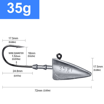 Háčiky JYJ s trojuholníkovou hlavicou 7g 10g 15g 21g 28g 35g Rybársky háčik typu lode s mäkkou jigovou hlavicou, jigová hlavica, rybárske potreby