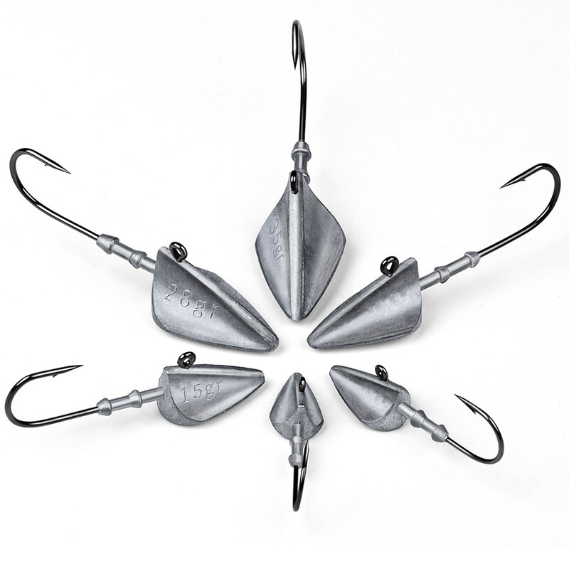 Háčiky JYJ s trojuholníkovou hlavicou 7g 10g 15g 21g 28g 35g Rybársky háčik typu lode s mäkkou jigovou hlavicou, jigová hlavica, rybárske potreby