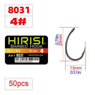 Hirisi 50 vnt PTFE dengtas daug anglies nerūdijančio plieno spygliuotas žuvies kabliukas su akių žvejybos priedais 8031