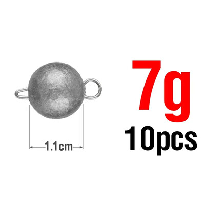 3/5/7/10g 10/20 buc. Supercontinent Sinker Jig de pescuit Cap de glonț Greutăți moale Nalucă grup cârlig agravat cârlige de pescuit