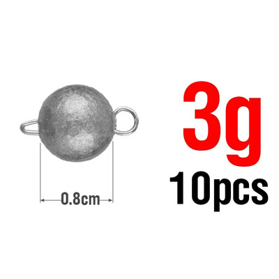 3/5/7/10g 10/20 buc. Supercontinent Sinker Jig de pescuit Cap de glonț Greutăți moale Nalucă grup cârlig agravat cârlige de pescuit