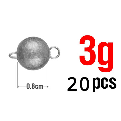 3/5/7/10g 10/20 buc. Supercontinent Sinker Jig de pescuit Cap de glonț Greutăți moale Nalucă grup cârlig agravat cârlige de pescuit