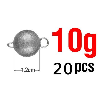 3/5/7/10g 10/20 buc. Supercontinent Sinker Jig de pescuit Cap de glonț Greutăți moale Nalucă grup cârlig agravat cârlige de pescuit